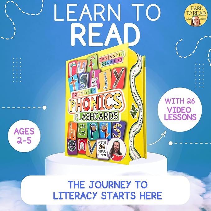 Phonics Flash Cards for Kids Ages 4-8 - Fantastic Alphabet Flash Cards Without Pictures - Engaging ABC Cards for Preschool, Kindergarten and Kids - Educational Letter Cards for Toddlers