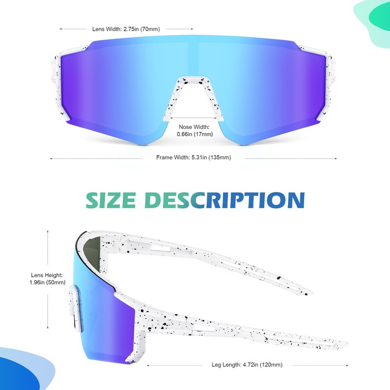 Fanshen Youth Baseball Sunglasses for Kids - Polarized Sunglasses Softball Cycling for Boys Girls Ages 3-12 UV Protection