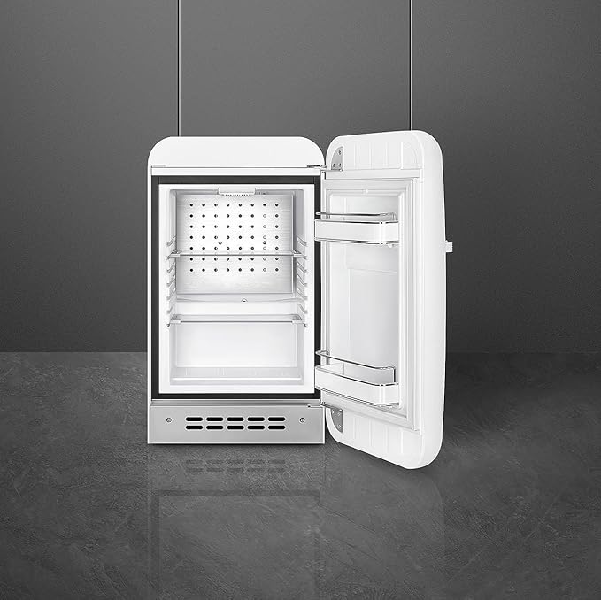 Smeg FAB5 Retro Mini Fridge – 50s Style Compact Small Refrigerator, 1.2 cu ft, Automatic Defrost, LED Lighting, Adjustable Shelves– Made in Italy – Perfect for Home, Dorm, Office, Hotel -White