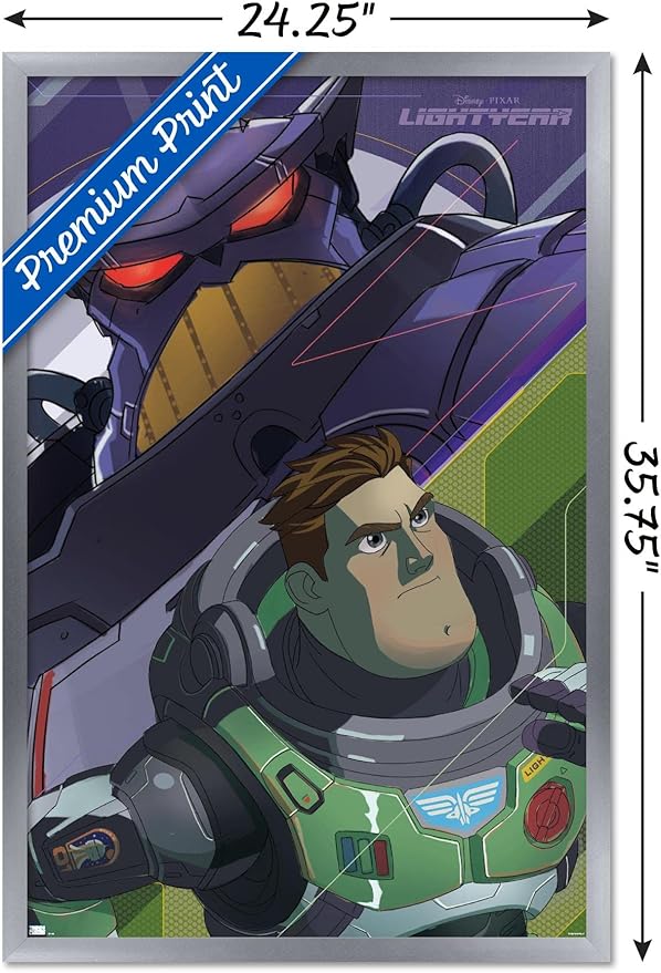 Trends International Disney Pixar Lightyear - Buzz and Zurg Wall Poster, 22.375" x 34", Silver Framed Version