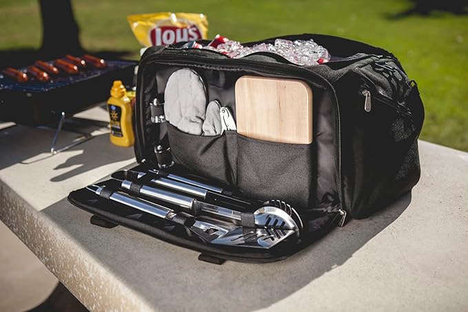 PICNIC TIME NCAA BBQ Kit Cooler Tote with Barbecue & Accessories