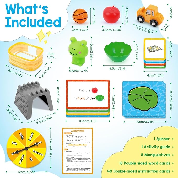 Positional Word Learning Set, Toddler Board Games, Manipulatives Match Games, Educational Games for Kids Ages 4+, STEM Learning Activities, Fine Motor Skills, Speech Therapy Toys