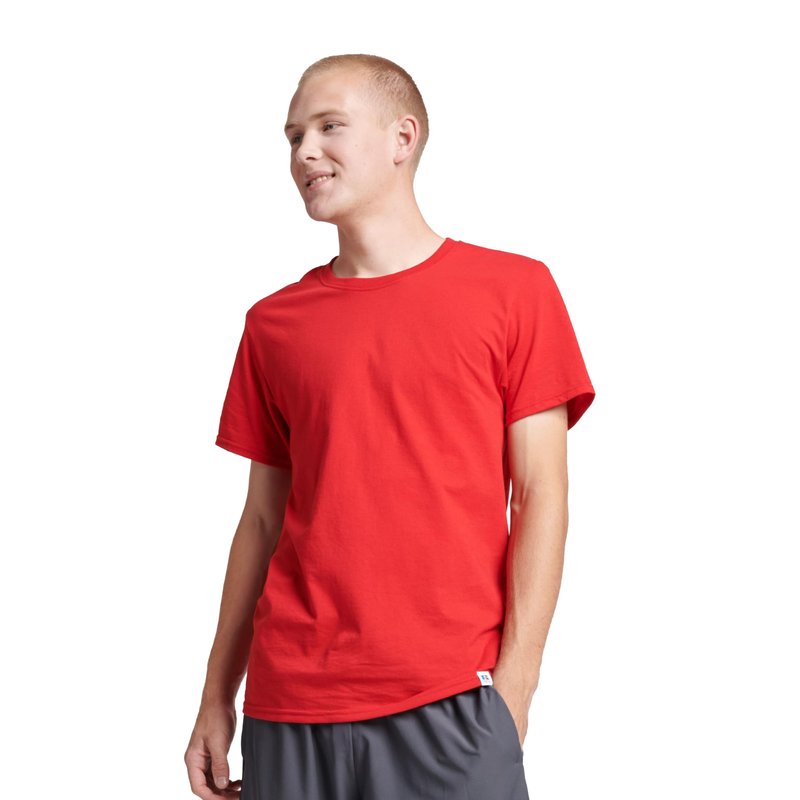 Russell Athletic Mens Cotton Performance Short Sleeve T-Shirt T Shirt, True Red, Medium US