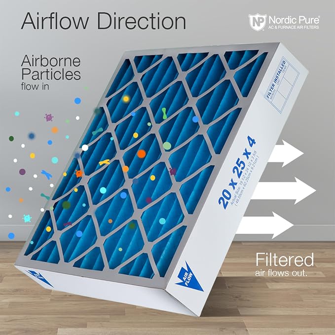 Nordic Pure 16x20x4 Pleated MERV 7 Air Filter 1 Pack