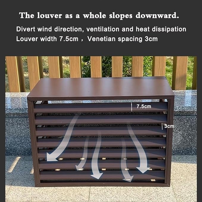 Aluminum Air Conditioner Fence Set of 2, Louvered Outdoor AC Unit Cover