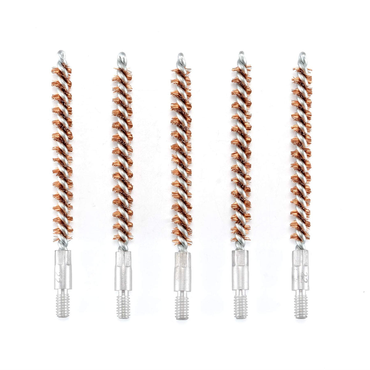 BOOSTEADY 5 Pcs Phosphor Bristle Bronze Bore Gun Cleaning Brush for Pistol Shotgun with 50 Professional Square Patches Multi-Caliber