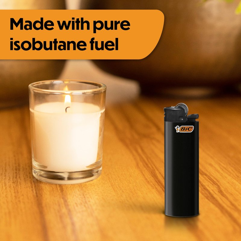BIC Maxi Pocket Lighters, Safe and Reliable, Long-Lasting Pocket Lighters for Everyday Use, All-Black, 8-Pack
