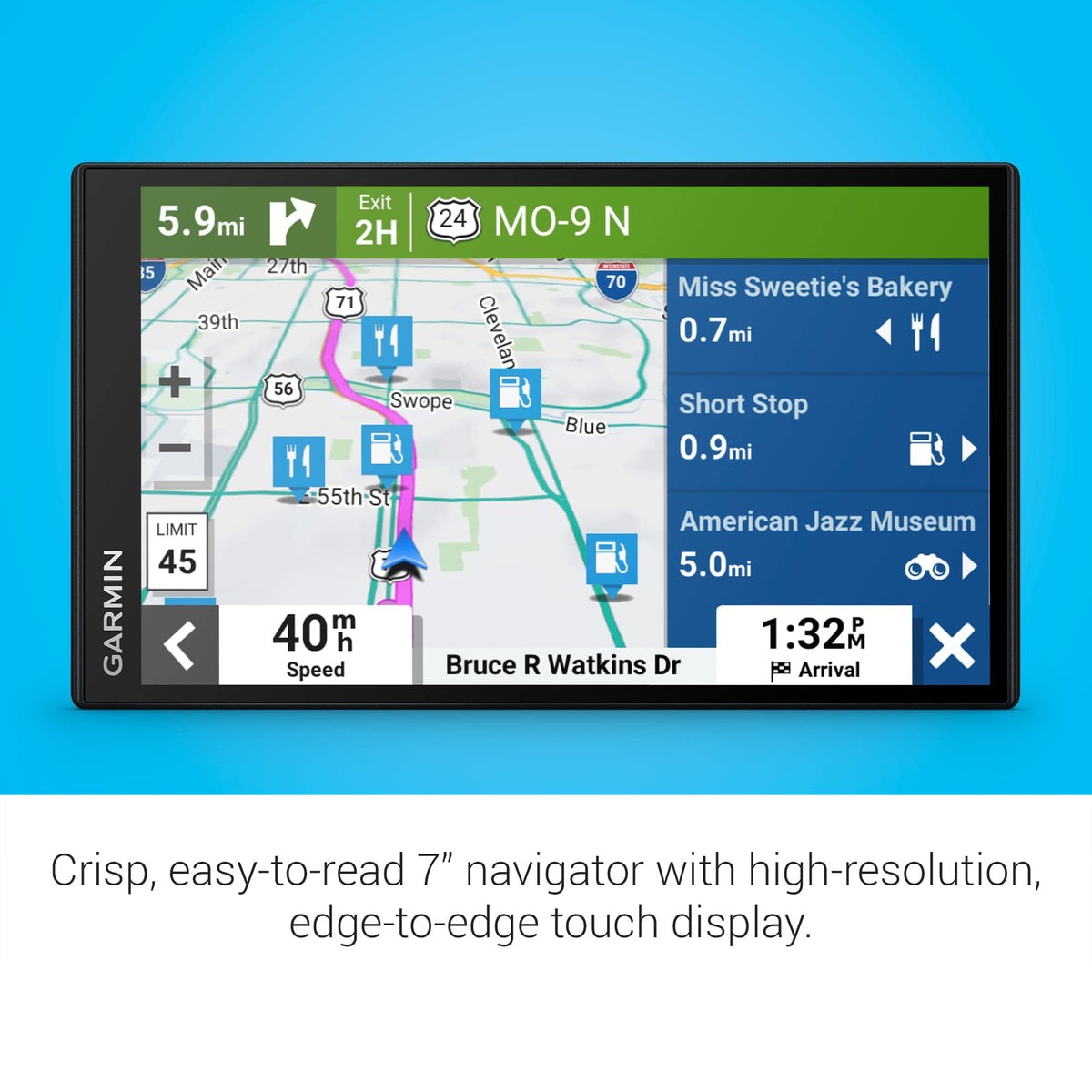 Garmin DriveSmart 76, 7-inch Car GPS Navigator with Bright, Crisp High-Resolution Maps and Garmin Voice Assist (Renewed)