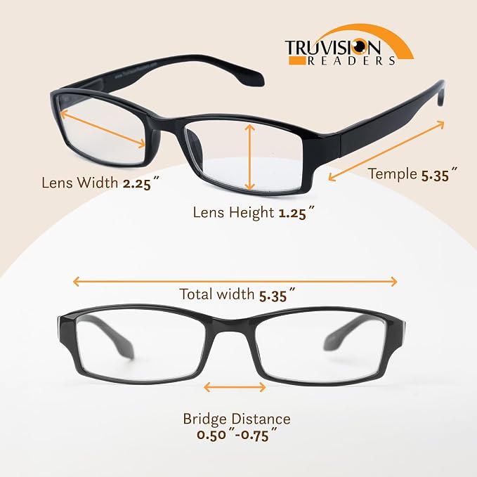 TruVision Readers Reading Glasses, Comfort Spring Hinges