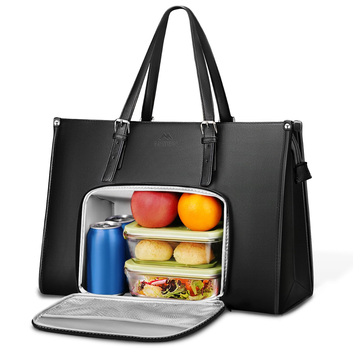 MATEIN 15.6 Inch Laptop Tote Bag with Insulated Lunch Compartment for Women