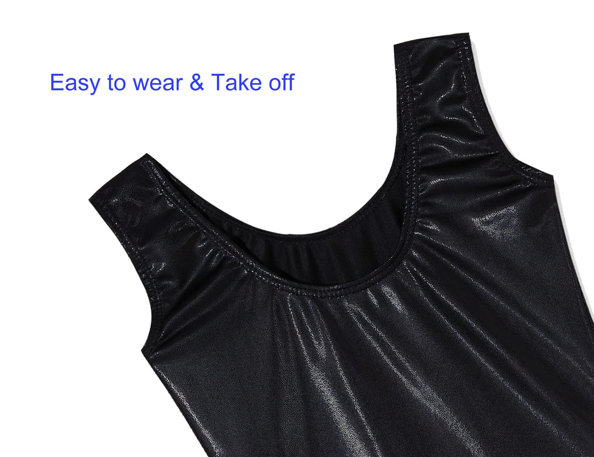 Domusgo Gymnastics Leotards for Girls 2t 3t Black Sparkly One Piece Tumbling Outfits