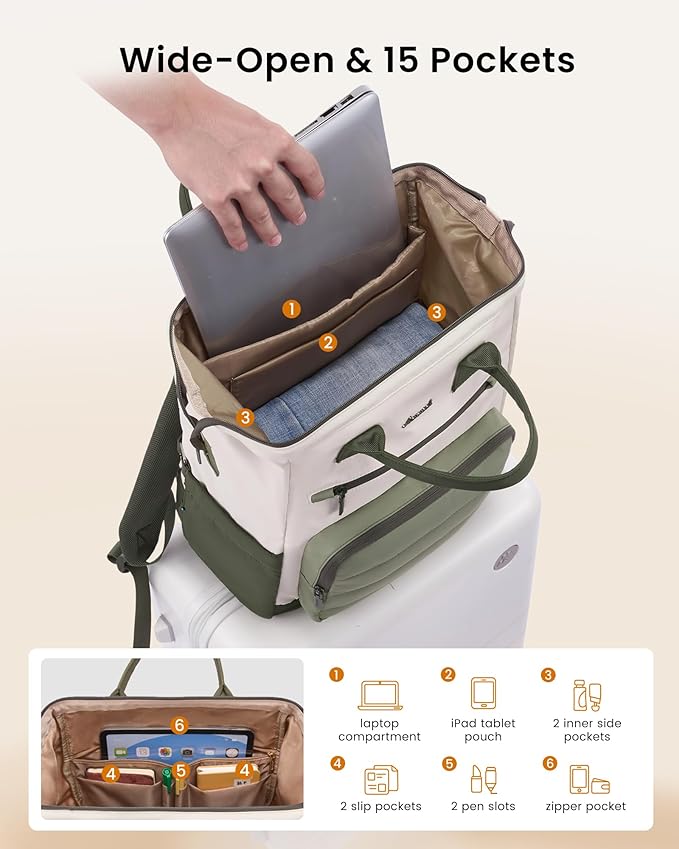LOVEVOOK Puffer Laptop Backpack for Women, 15.6 Inch Work Backpack purse for Nurse Teacher, College Back to School Bookbag for Teen Girls, Personal Item Travel Bag Computer Daypack for Daily Commute