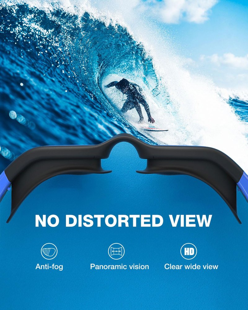 ZIONOR Swim Goggles, Upgraded G1 Polarized Swimming Goggles Anti-fog for Adult Men Women A1 (Polarized + Mirror Blue)