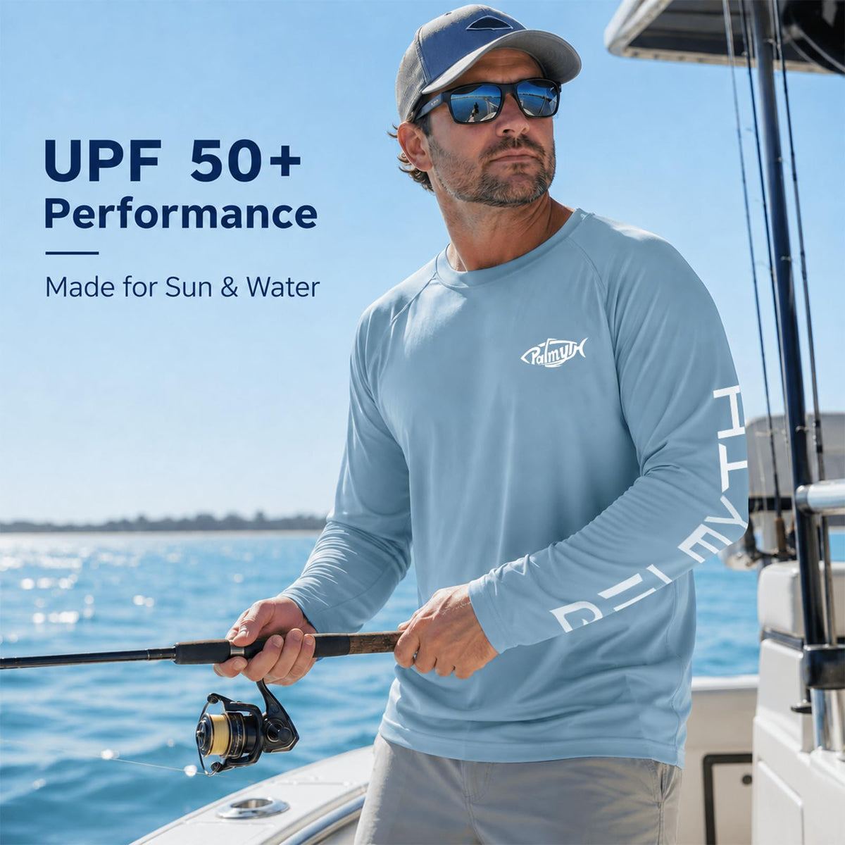 Palmyth Fishing Shirts for Men Long Sleeve UPF 50+ Quick Dry T-Shirt