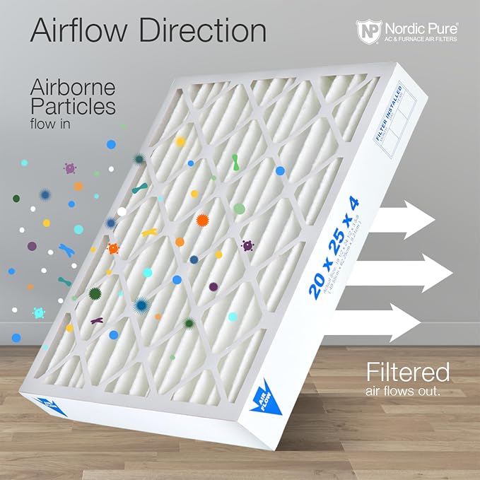Nordic Pure 20x20x4 Pleated Air Filters MERV 15 Plus Carbon 6 Pack