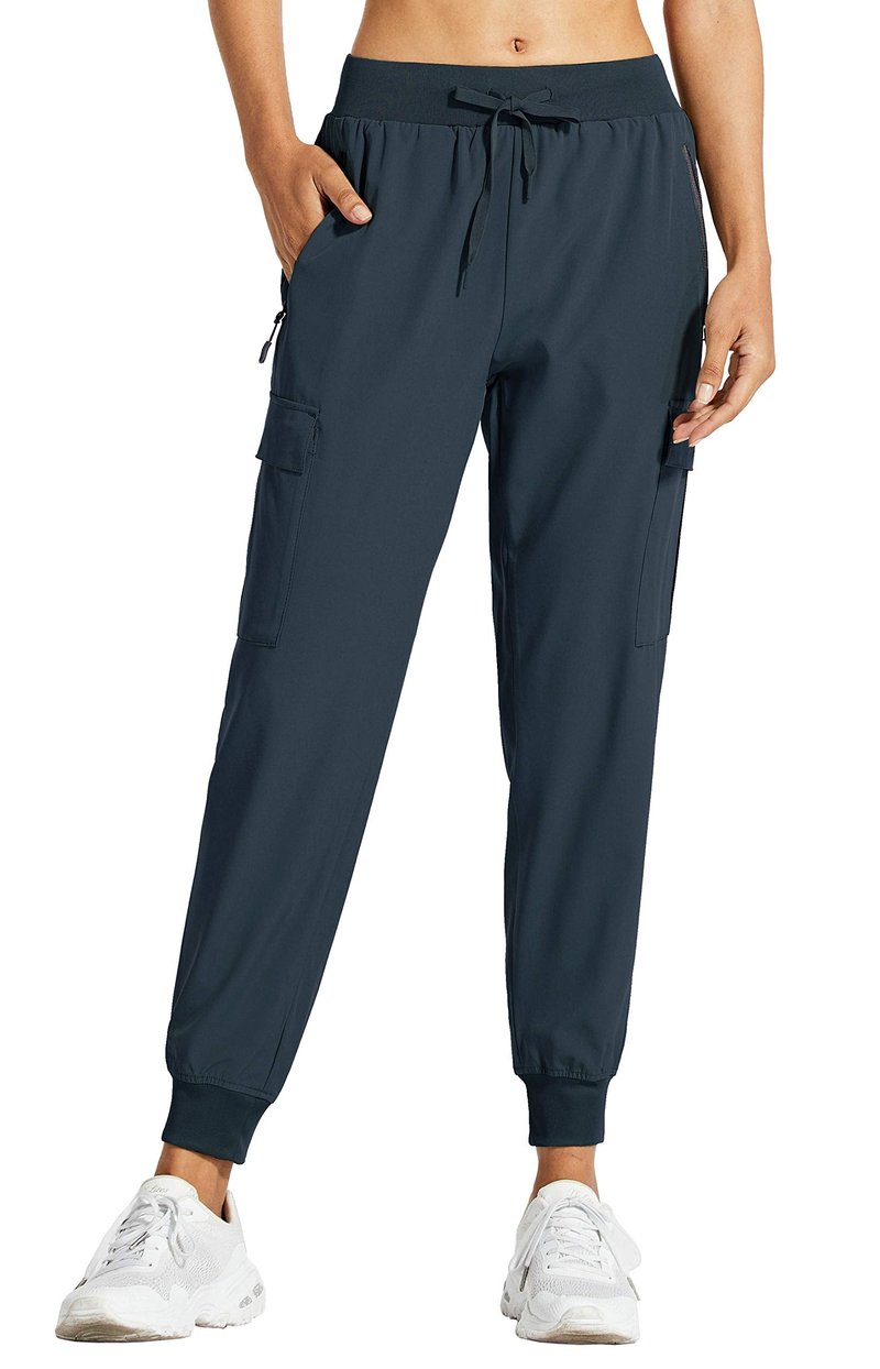 Libin Women's Cargo Joggers Lightweight Quick Dry Hiking Pants Athletic Lounge Casual Travel, Navy XL