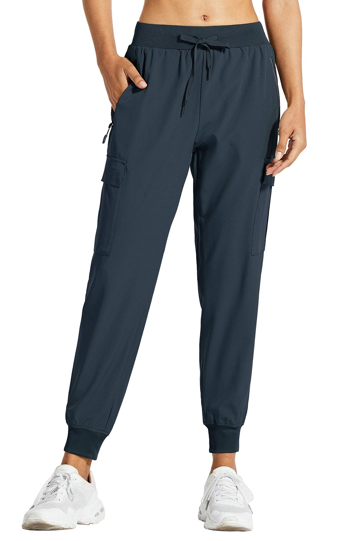 Libin Women's Cargo Joggers Lightweight Quick Dry Hiking Pants Athletic Lounge Casual Travel, Navy XXL