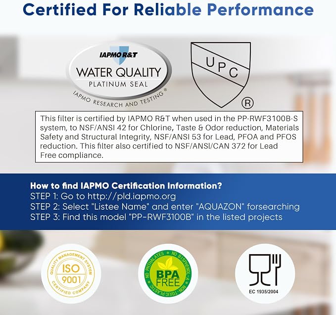 PUREPLUS 9000194412 NSF 53&42 Certified Refrigerator Water Filter Replacement
