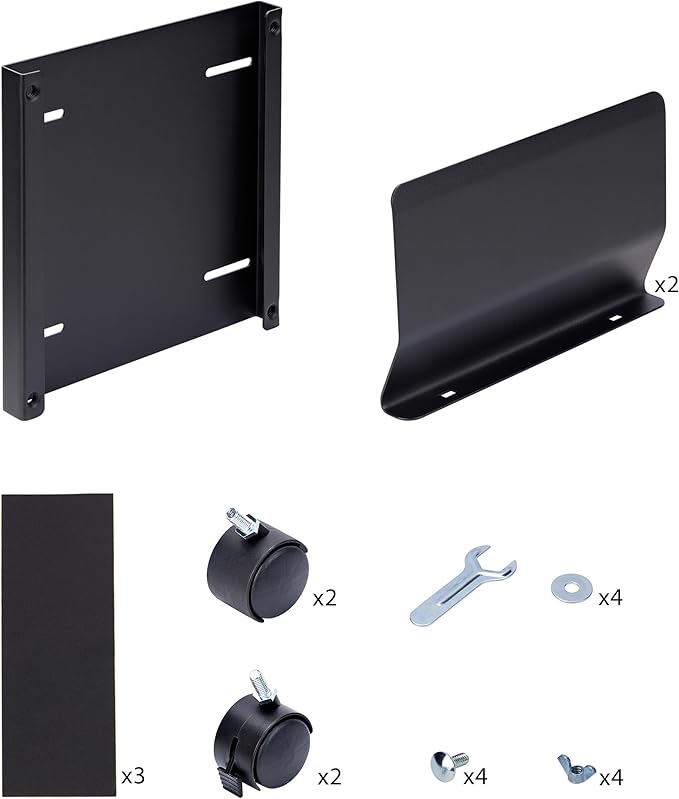 StarTech.com Computer Tower Cart, Rolling Mobile CPU Caddy on Wheels, Max Load 46.3lb/21kg, Adjustable Desktop Case Mount