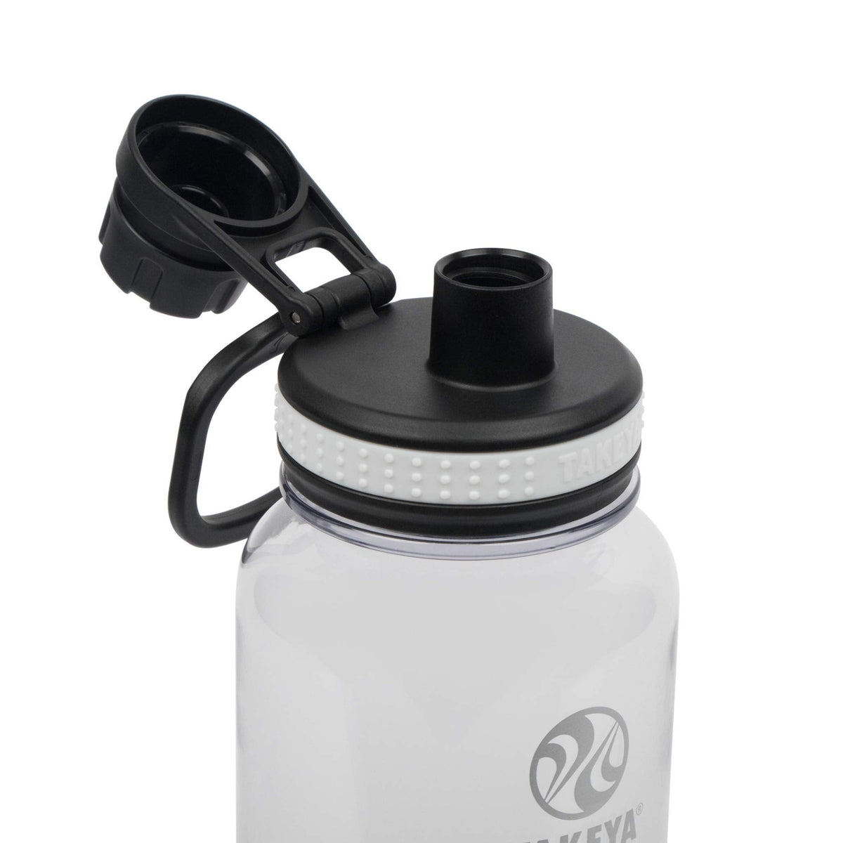 Takeya Tritan Water Bottle with Spout Lid - Durable Dishwasher-Safe Water Bottle - Simple, Modern Bottle - Reusable Water Bottle with Leak-Proof Lid - 40 oz, Clear