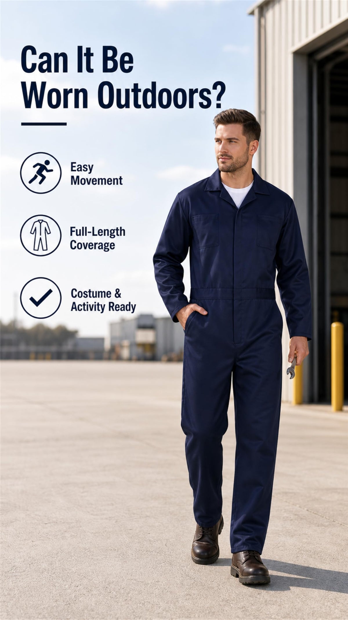 JPXH Blue Adult Jumpsuit Coveralls Halloween Navy Costume for Men