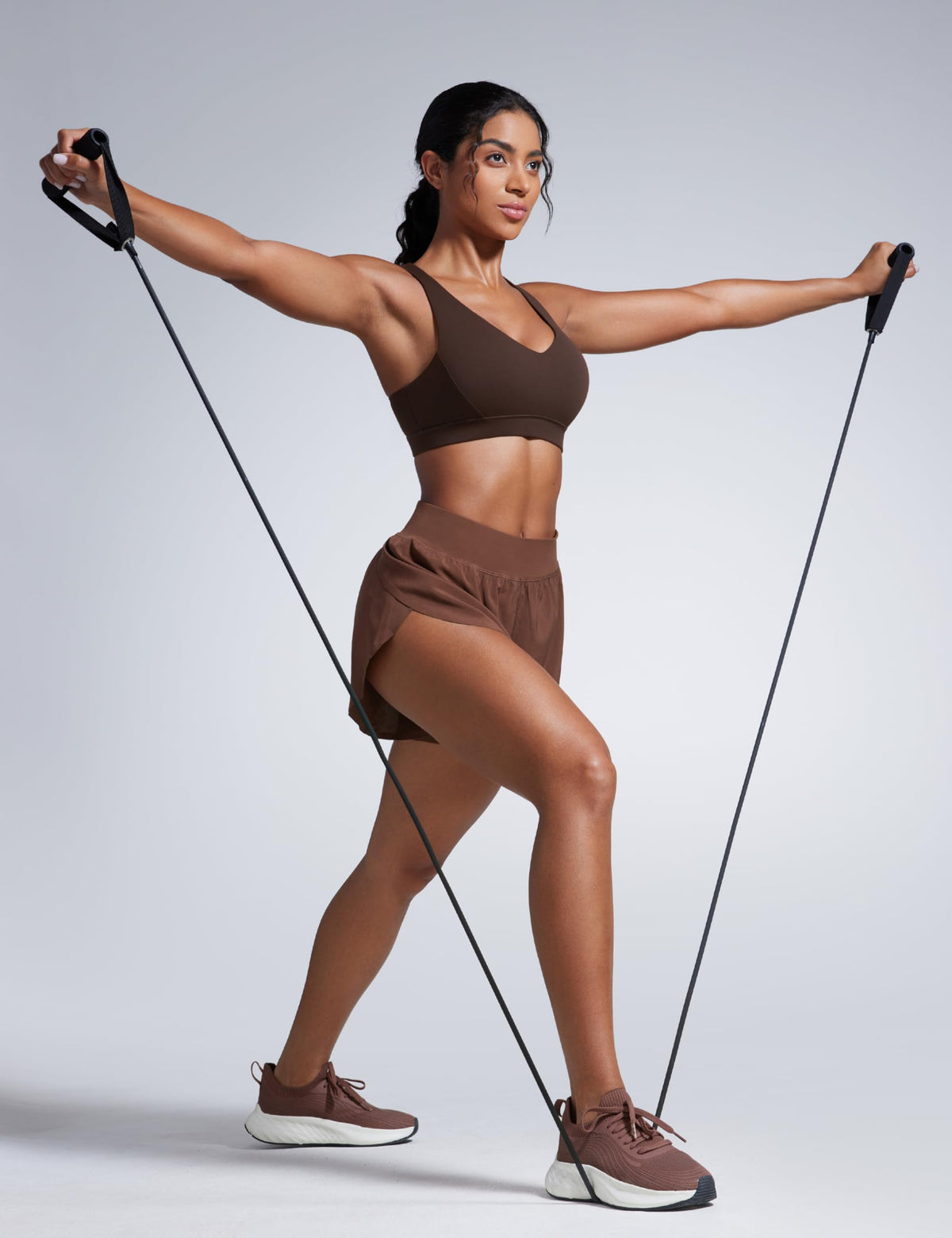 CRZ YOGA Butterbreeze Cross Back Sports Bras Hot Fudge Brown Medium