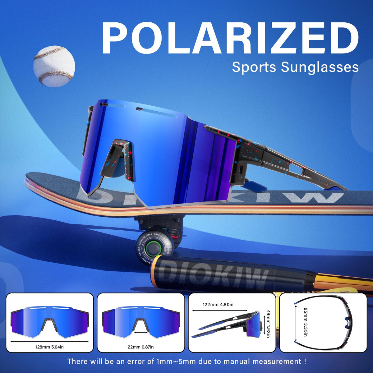 DioKiw 5PACK Polarized Kids sunglasses Youth Softball Cycling Sports Sun Glasses Boys Girls UV400 Protection Goggles
