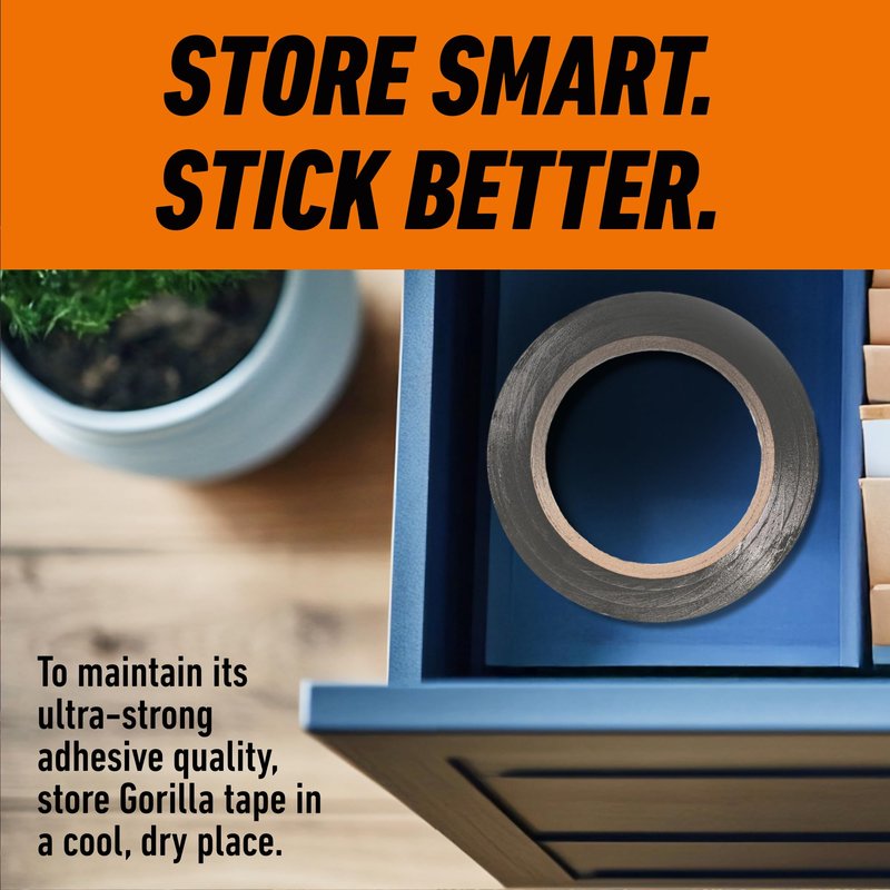 Gorilla Duct Tape, 1.88 in x 10 yd, Silver (Pack of 1) - Utility, Triple Layer Strength, Indoor & Outdoor, Weather Resistant Shell