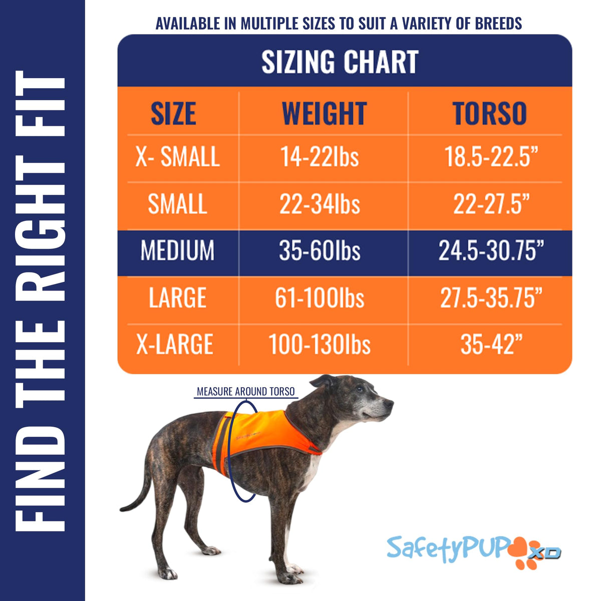 SafetyPUP XD Lite Blaze Orange Reflective Dog Vest – High Visibility Hunting & Safety Vest with Lightweight Mid-Back Coverage. Apparel Gear for Small Medium and Large Breeds