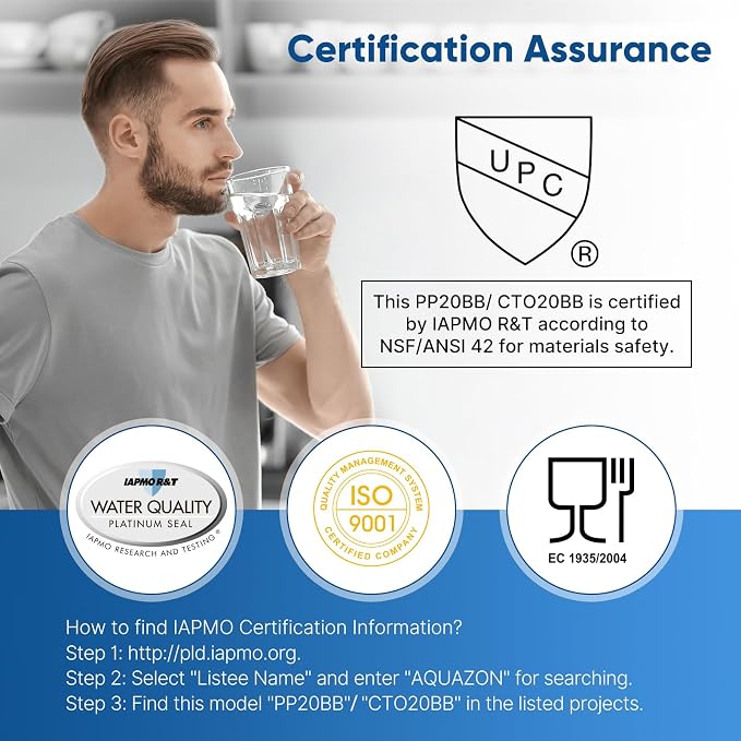 PUREPLUS 5 Micron 20"x4.5" Whole House Water Filter Cartridge Combo Kit