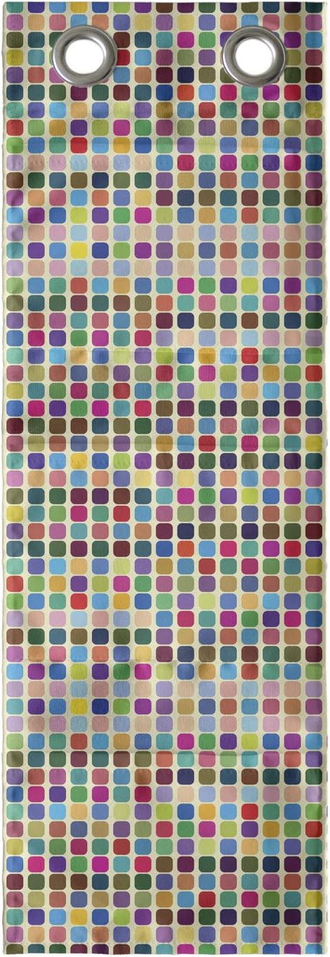 Ambesonne Colorful Hanging Pocket Organizer, Repeating Continuous Pattern of Mini Round Squares Retro Style Art Print, Printed Polyester Storage Bag with Pockets, 9" x 27", Multicolor