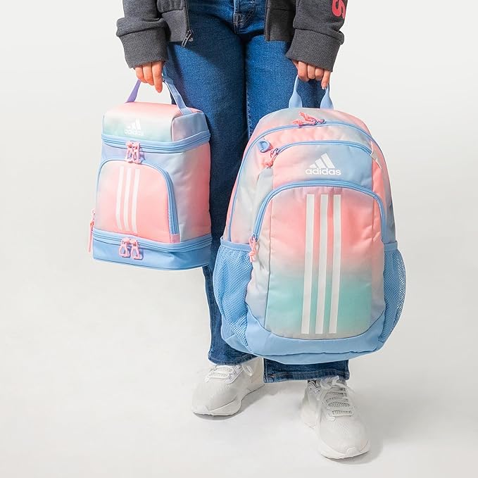 adidas Excel Insulated Lunch Bag, Cooler with Zipper, Pocket for Ice Pack, and Clip, Temperature Control Insulation
