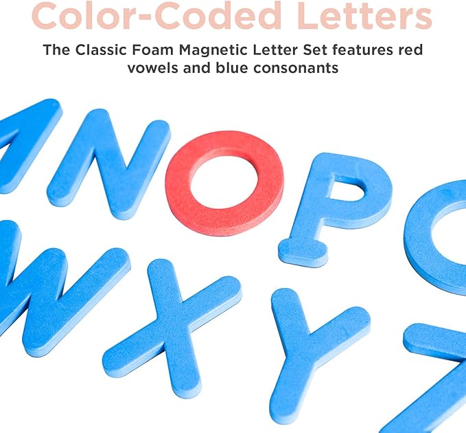 Magnetic Foam Letters for Kids - Classroom Alphabet Letters Kit 284 Pcs with CVC Cards - Classic ABC Board Magnets