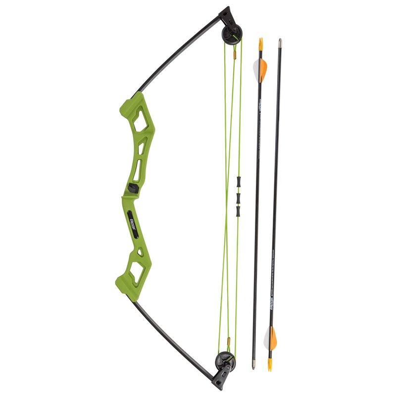 Bear Archery Apprentice Compound Youth Bow, Right Handed, Ages 4-7, Continuous Draw Weight up to 13.5 lbs, Continuous Draw Length up to 24", Ready-to-Shoot Accessories, Flo Green