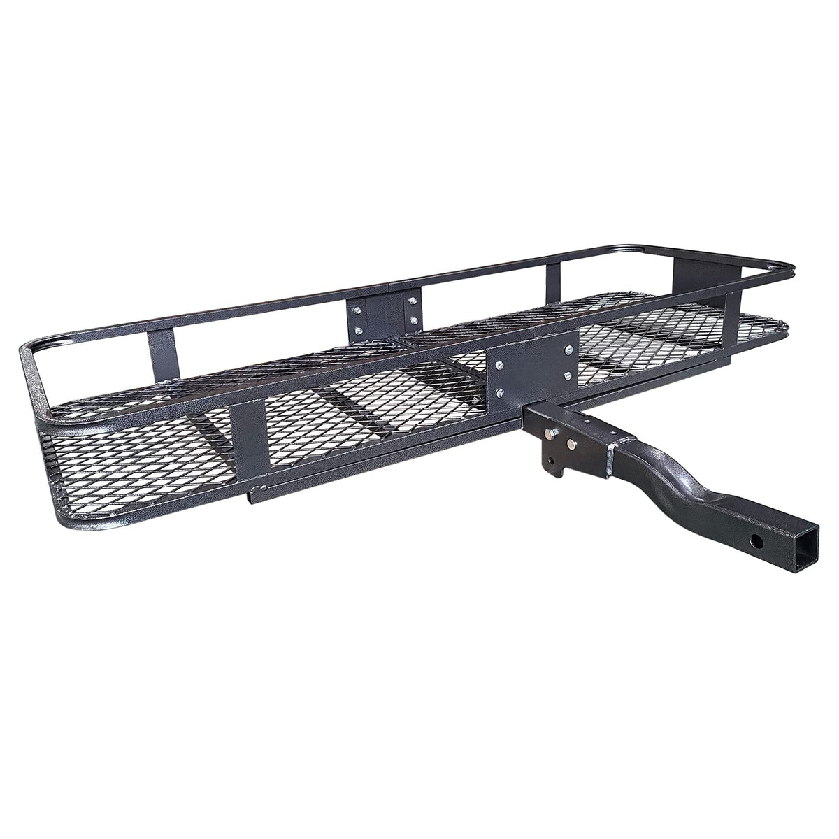 Hitch Mount Cargo Carrier Basket 60"*20"*6"+Waterproof Bag 16 Cubic Feet(58"*19"*24"),and Cargo Net with Attachment Hooks,Ratchet Straps,Hitch Stabilizer.500 Lbs Capacity,Foldable,fit 2" Receiver