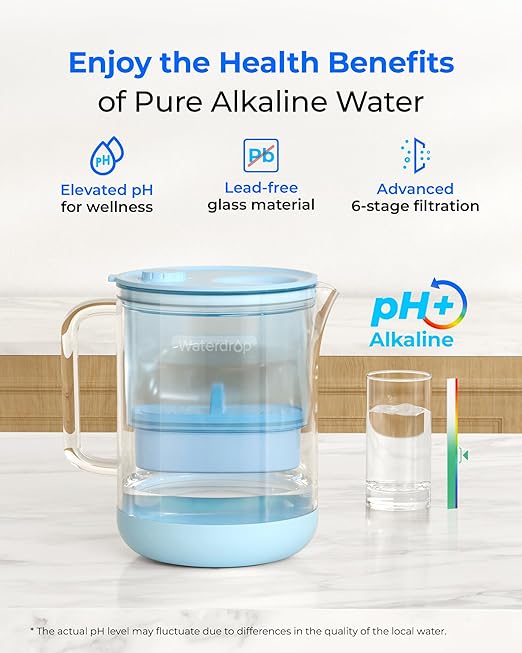 Waterdrop Glass Alkaline Water Filter Pitcher
