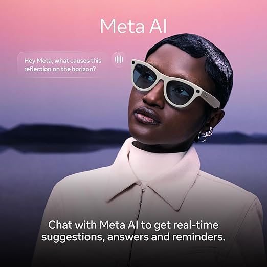 Ray-Ban Meta (Gen 2), Skyler, Shiny Black | Smart AI Glasses for Men, Women — 2x Battery Life — 3K Ultra HD Resolution — 12 MP Ultra-Wide Camera, Audio, Video — Transitions® Graphite Green Lenses