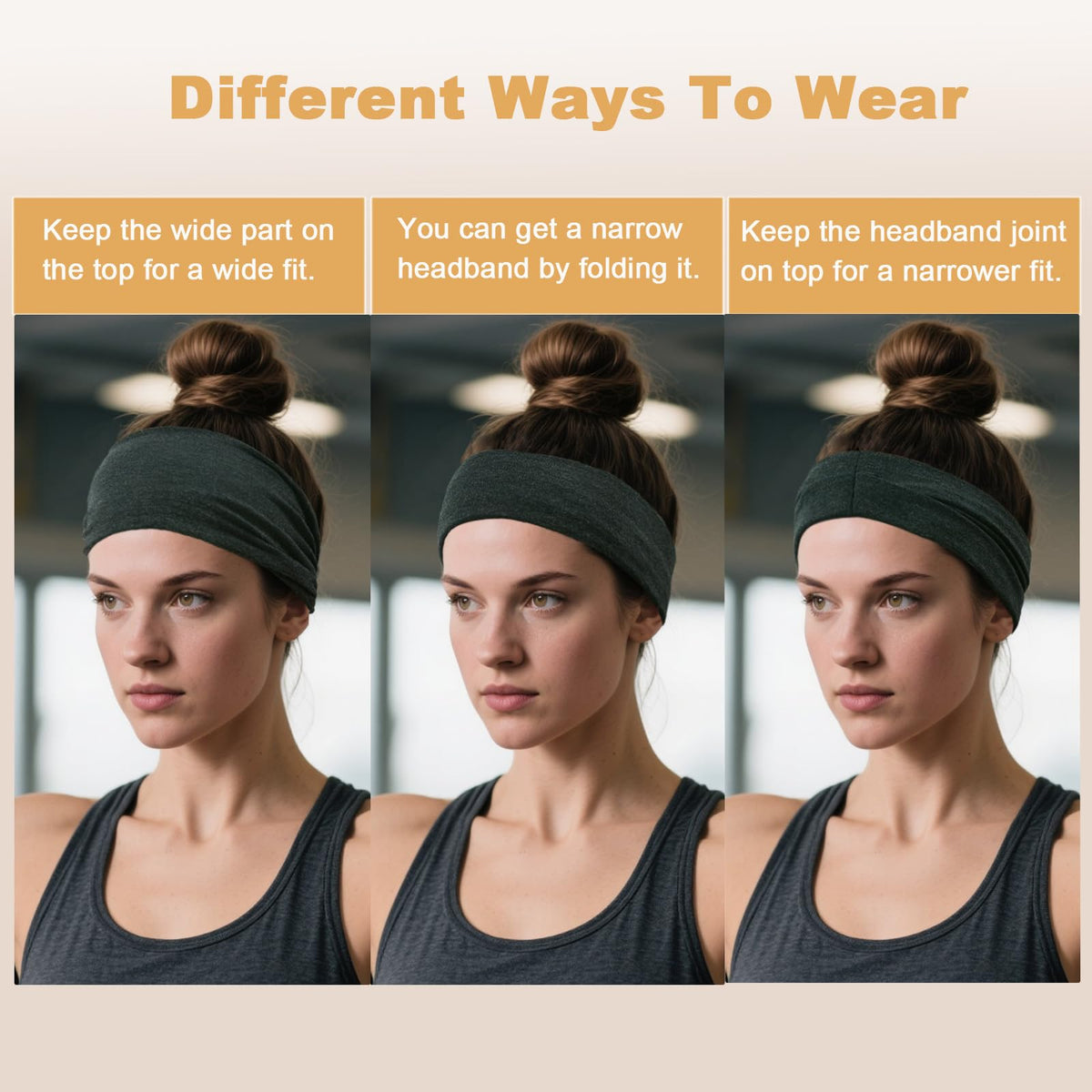 IMYORT 6 Pack Wide Headbands for Women - No Slip Hair Bands for Sports Yoga Workout Running Daily Use, Soft Stretchy Elastic Sweat Wicking Head Wraps Hair Accessories