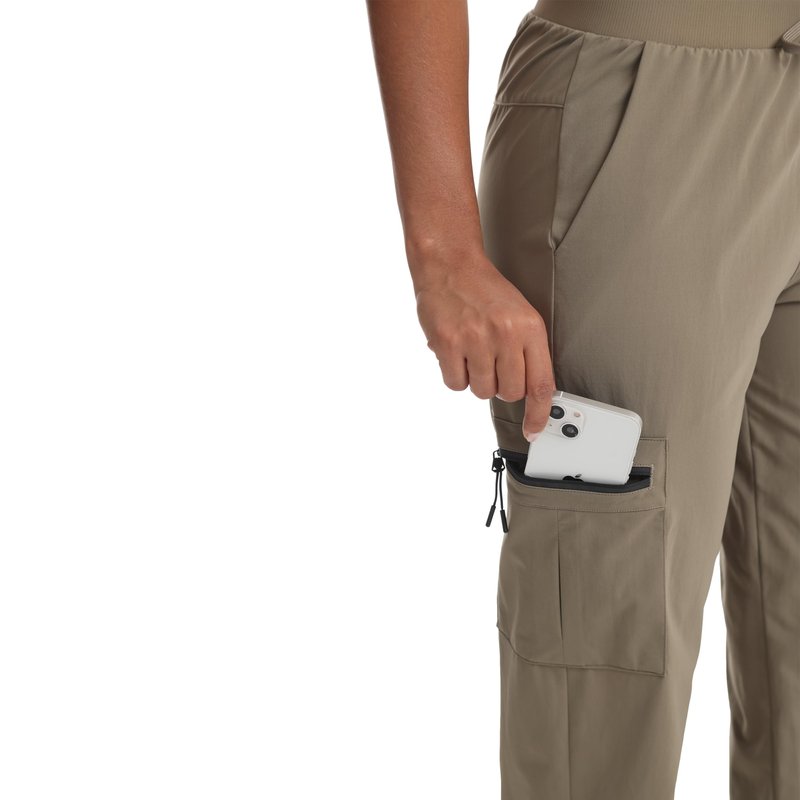Women's Lightweight Cargo Joggers - Quick-Dry Hiking Pants with 5 Pockets for Workout Travel Casual Camping(Khaki M)