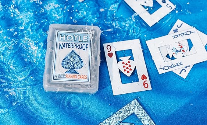 Bicycle Hoyle Summer Fun Pack Hoyle 6-in-1 Kids Card Games and 2 Decks of Clear Plastic Waterproof Playing Cards, Fast-Paced Family Game Night Playing Cards for Kids and Adults