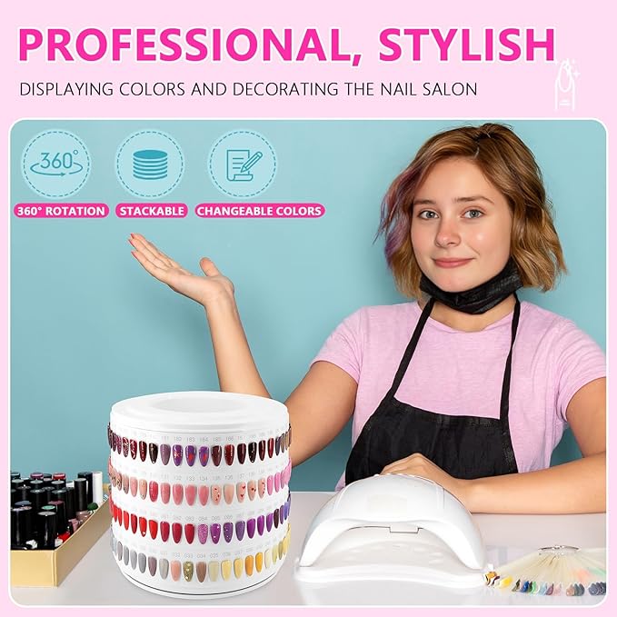 I·B·N G Nail Polish Display Book 200 Colors, Professional Nail Color Display Show Nails Sample Book (CS200)