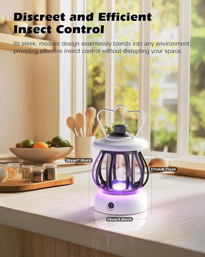 Flying Insect Trap, Fruit Fly Traps for Indoors & Outdoor Rechargeable, Quite Operation Fly Trap (Only 40 Refills)