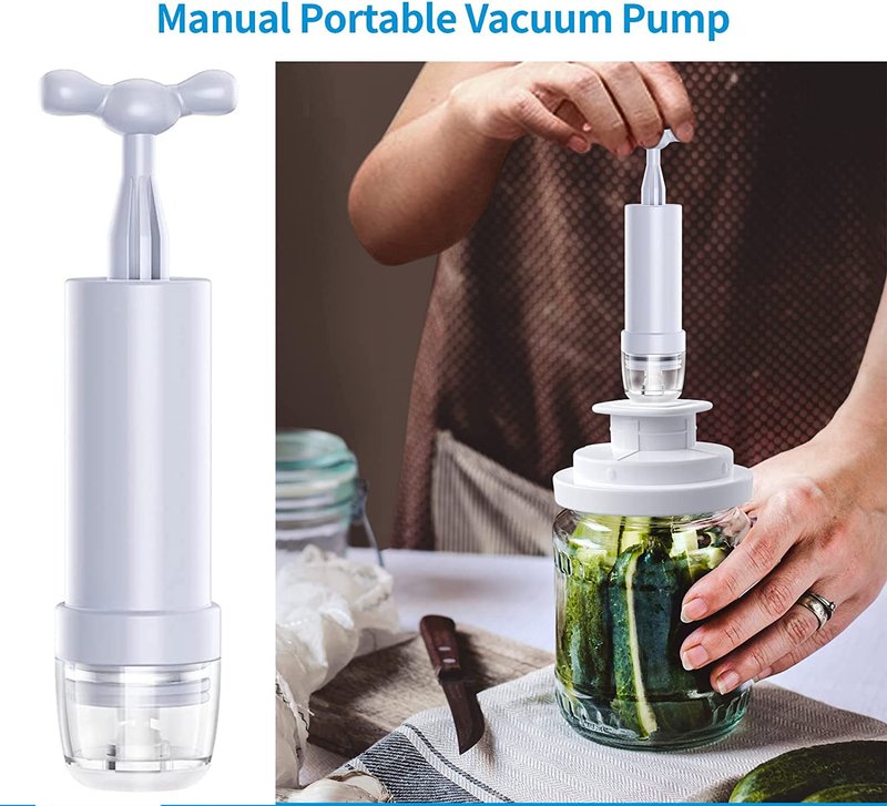 Mini Vacuum Pump Manual Portable Vacuum Sealer Pump for Sous Vide Bags Use in Clothes and Food 2-Pack