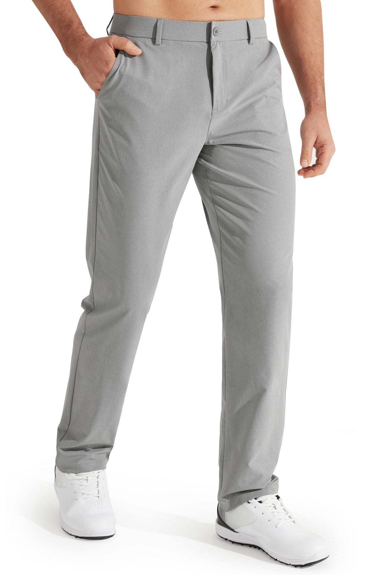 Libin Men's Work Pants 34" Comfy Golf Clothing Light Grey 44W x 34L