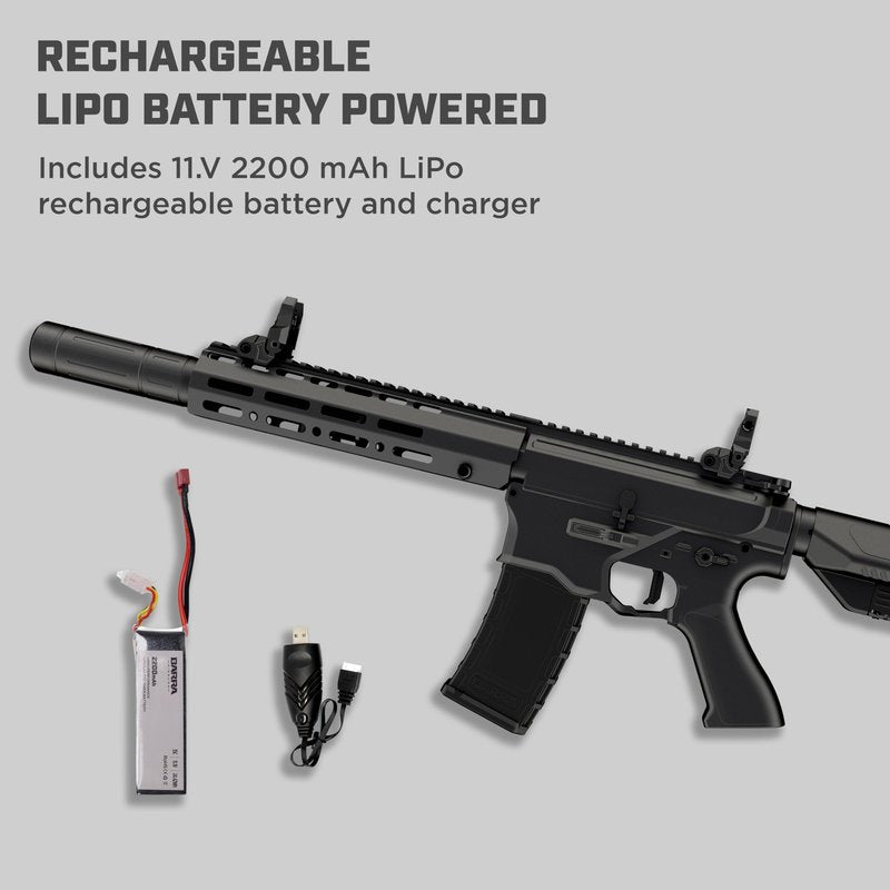 Barra Airguns 400e Gen 2 Polymer Full Auto Battery-Powered BB Gun Kit, Includes LiPo Battery and Charger, Fully Automatic Electric BB Rifle - 430 to 440 FPS