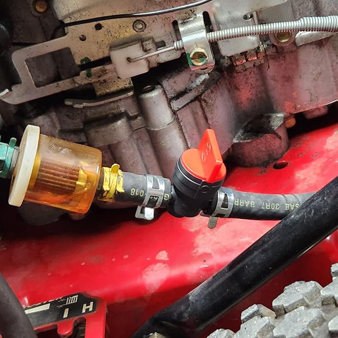 1/4" Inline Fuel Cut Off Valve Straight Gas Valve and Fuel Filter