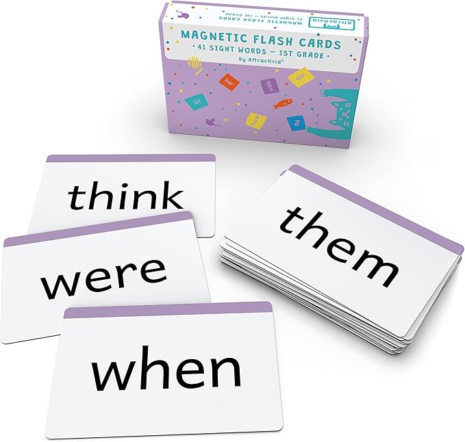 1st Grade Sight Words Magnetic Flash Cards(First Grade) - 41 Sturdy Large Dolch Cards for Literacy of Beginning Readers, Homeschool, Teachers and ESL