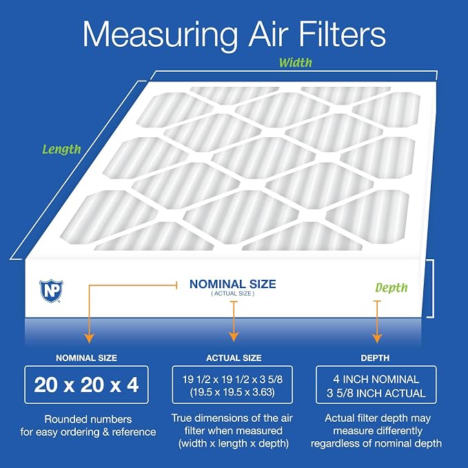 Nordic Pure 20x20x4 Pleated MERV 14 Air Filters 6 Pack