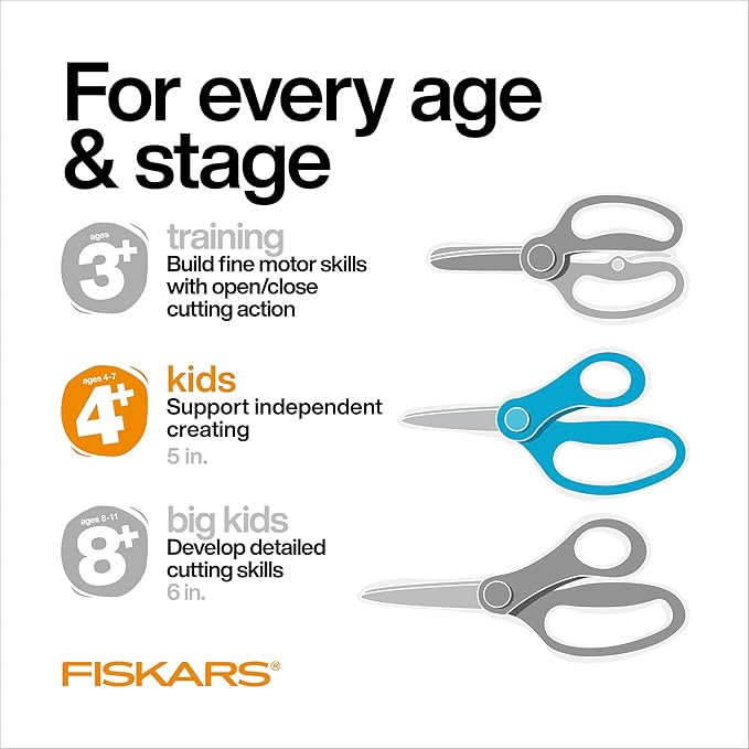 FISKARS Magic Morph Kids Scissors - Image Moves when Tilted - Pointed-tip for Ages 4+ - Fun Puppy Design - Back to School Supplies