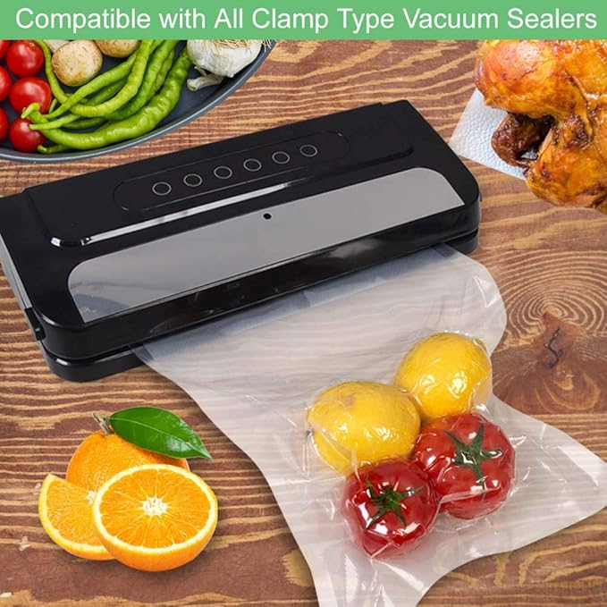 WVacFre 6 Rolls Vacuum Sealer Rolls 8"x20'(3)+11"x20'(3) for Food Storage
